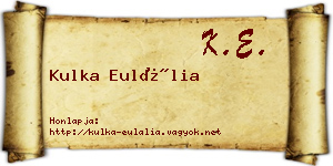 Kulka Eulália névjegykártya